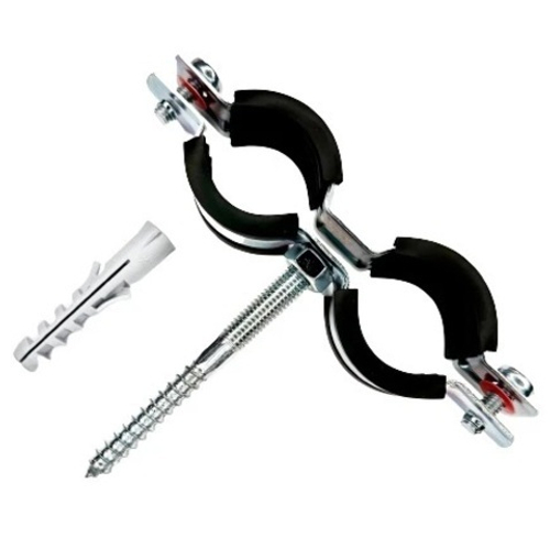 Хомут мет. сдвоенный с шурупом 1" (32-35)  0974