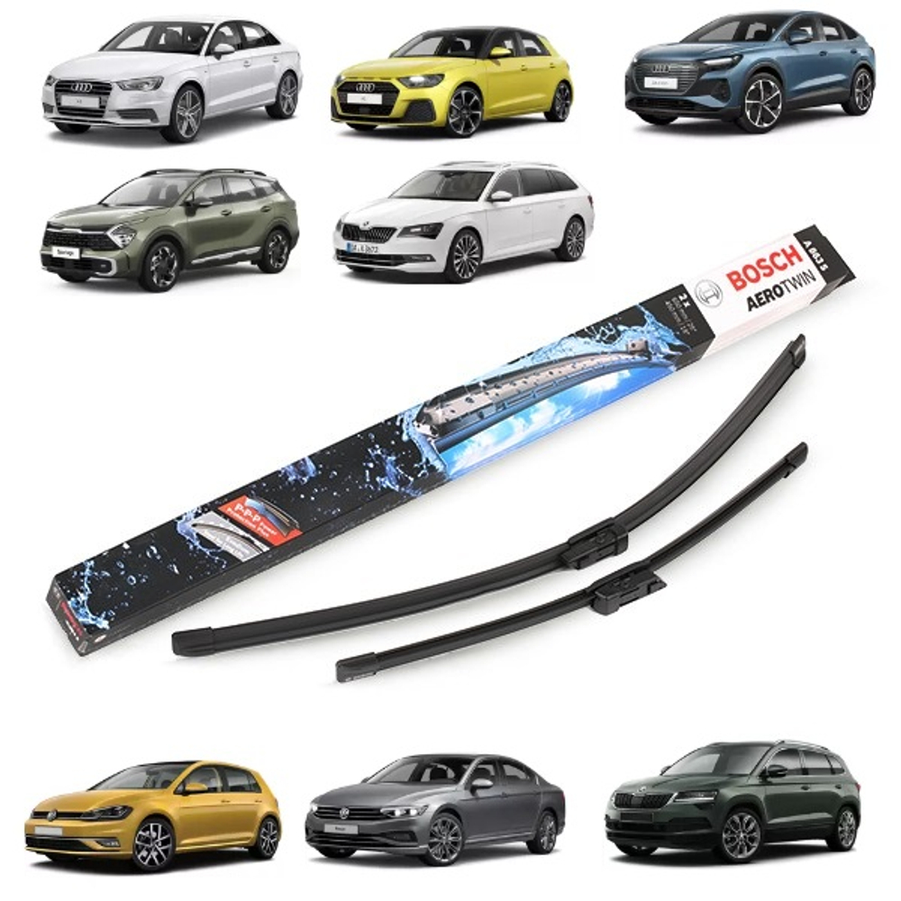 Щетки стеклоочистителя BOSCH для Passat, Golf, Superb, Karoq, A3, Sportage