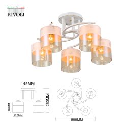 Люстра Rivoli Constancia 9081-305 5 * Е27 40 Вт модерн | Rivoli