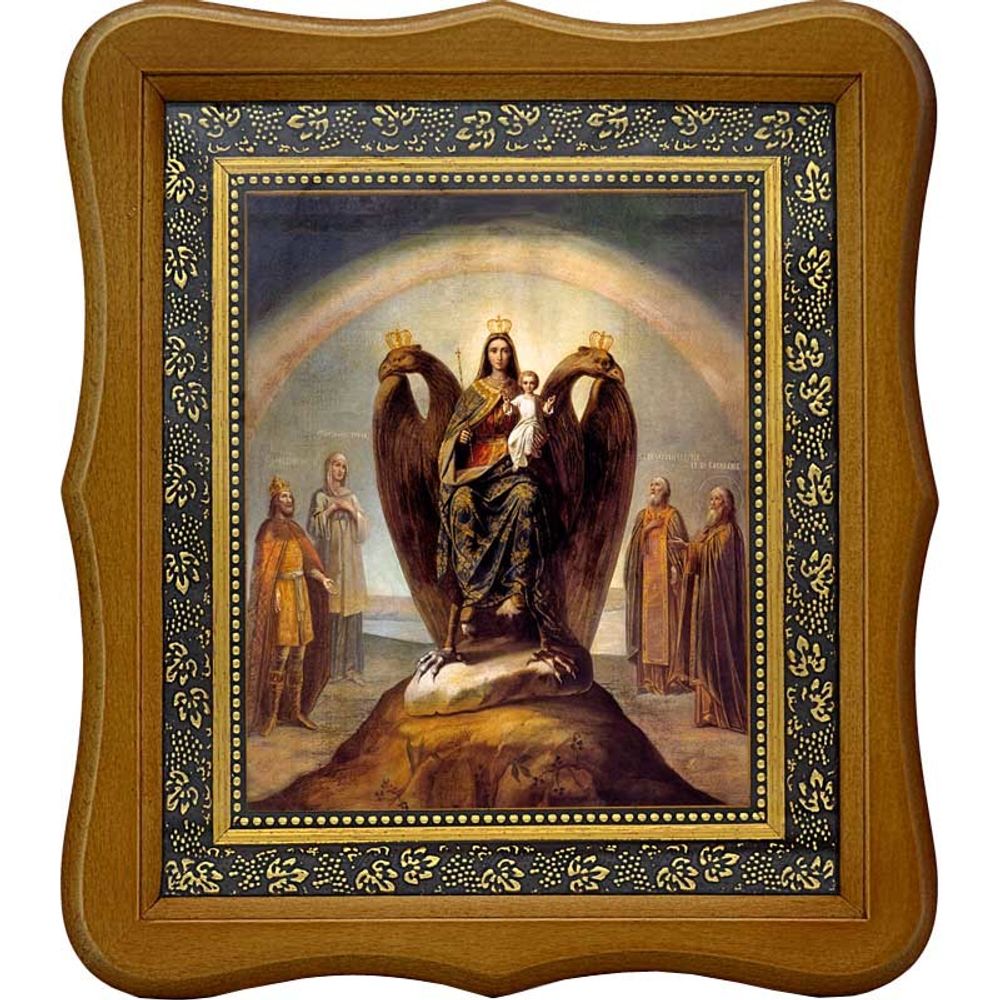 Самодержавная икона Божией Матери на холсте.