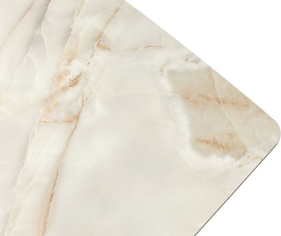 Стол МАРСЕЛЬ 220 REX 769925, Бежевый мрамор, керамика / Черный каркас