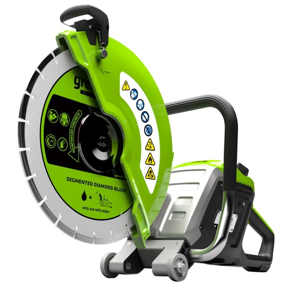 Бетонорез аккумуляторный Greenworks Арт.1501307, 82V, 350 мм, 4,3 кВт