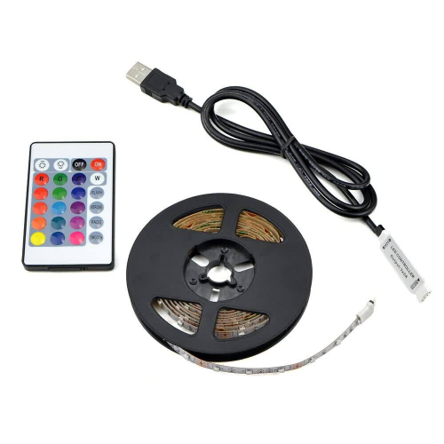 USB Светодиодная лента RGB, Epistar 2835 SMD DC5V ,60LEDs/M, температура цвета 2700K-3500K,2.88 Вт/м,3метра