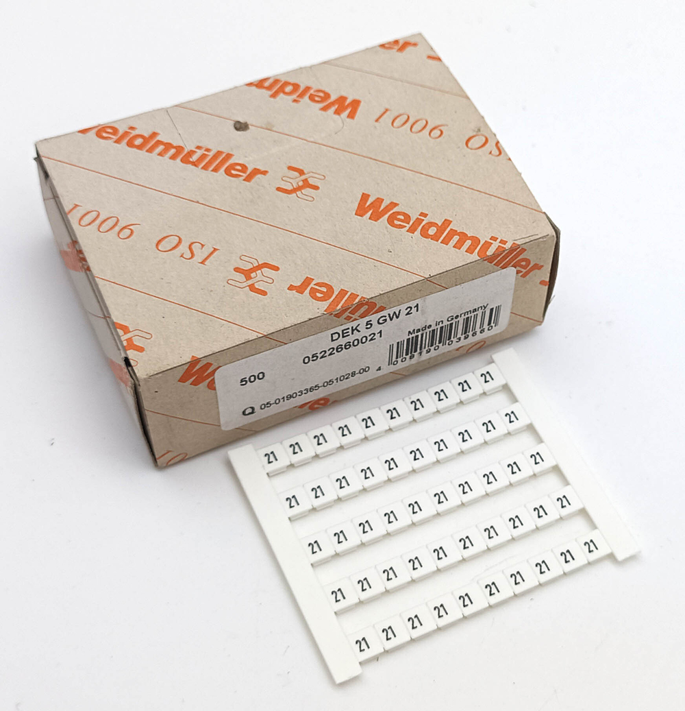 Маркер для клемм 5х5мм dekafix 5 GW 21 (50 шт.) Weidmuller 0522660021