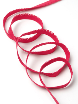 Резинка бельевая малиново-красная ажурная ширина 10 мм с учетом фестона