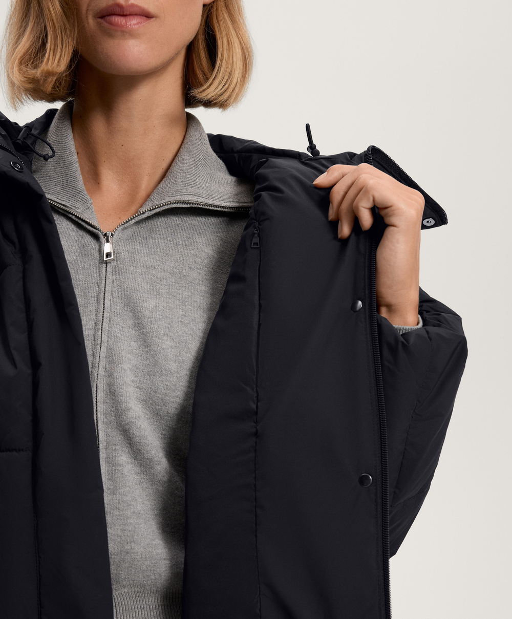 Oysho Водоотталкивающая утепленная куртка Primaloft®, черный