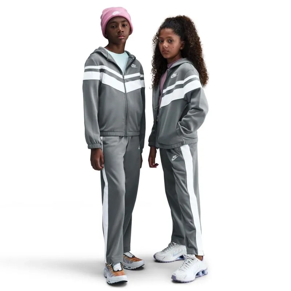 Boys' Спортивный костюм Nike Kids Sportswear Dri-Fit Hooded - smoke grey/white/white