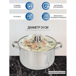 Кастрюля с крышкой, из нержавеющей стали 6.5 л DNN3 SD-A17-24