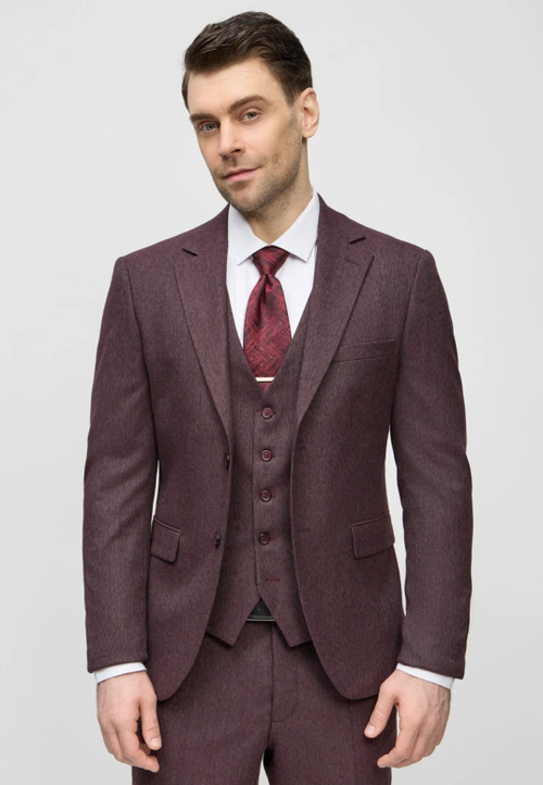 Мужской классический костюм (бордовый) В64