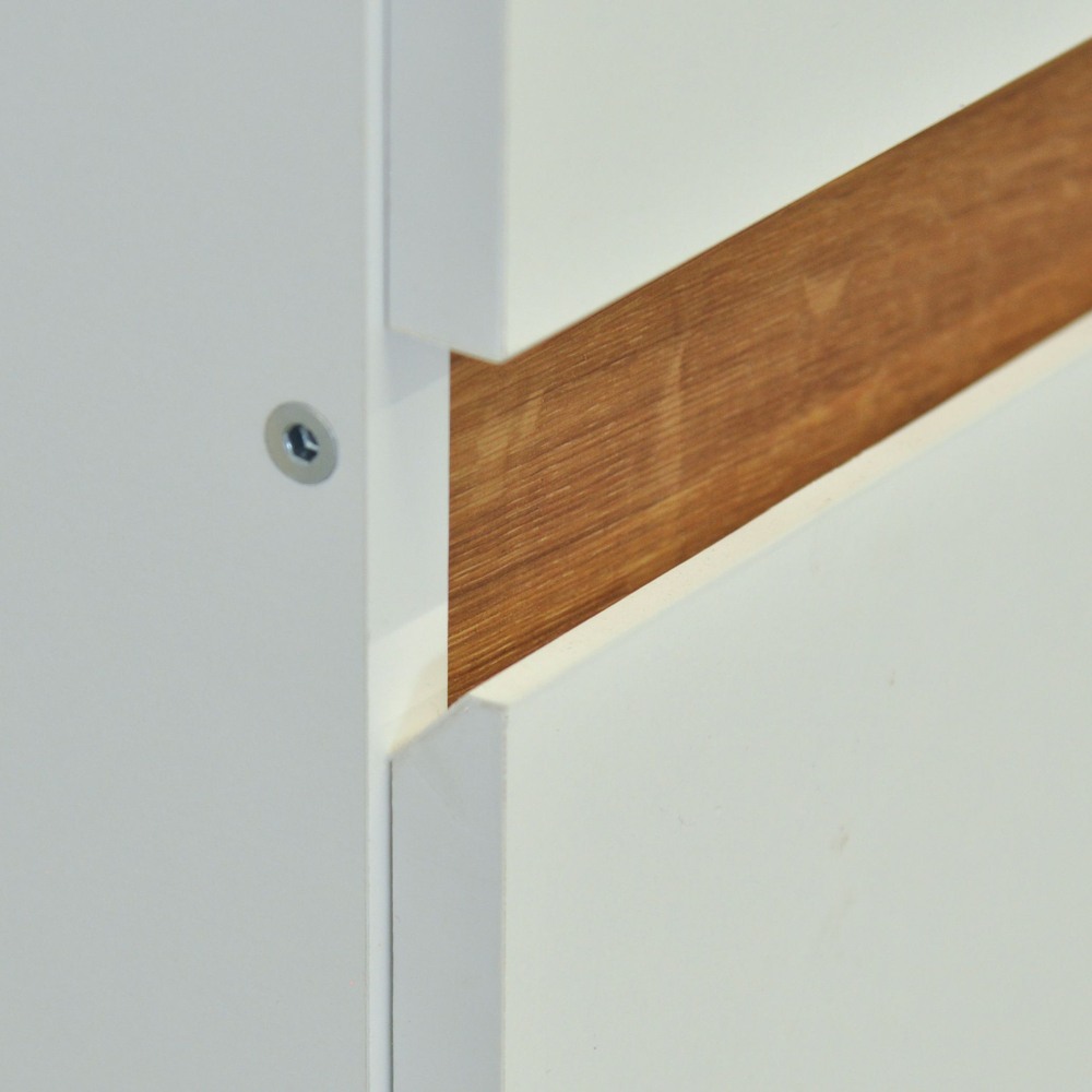 Dipriz Кухонный модуль напольный 60 см Валенсия с 3-мя ящиками со столешницей, с дубовыми панелями, на ножках / белый, массив дуба