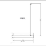 Душевая перегородка Walk-In HR VSW-4HR800CLB, 800*2000, черный, стекло прозрачное, , шт