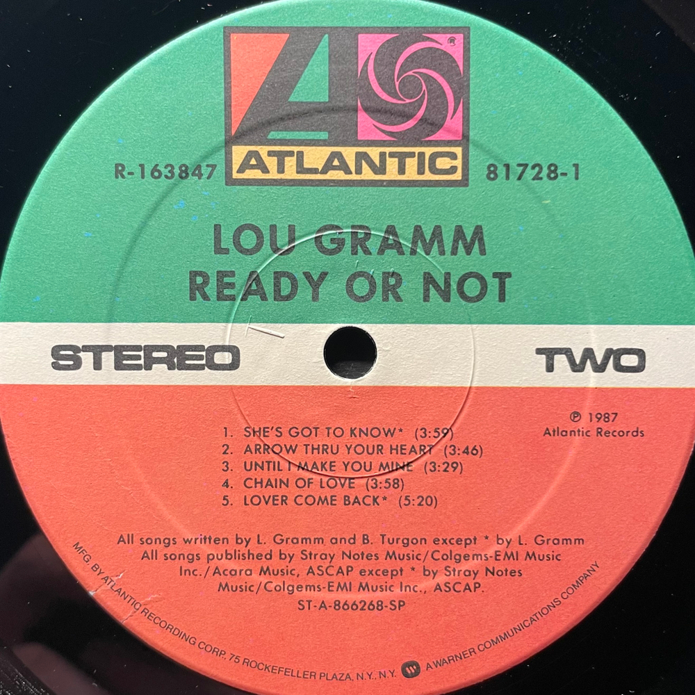 Lou Gramm ‎– Ready Or Not (США 1987г.)