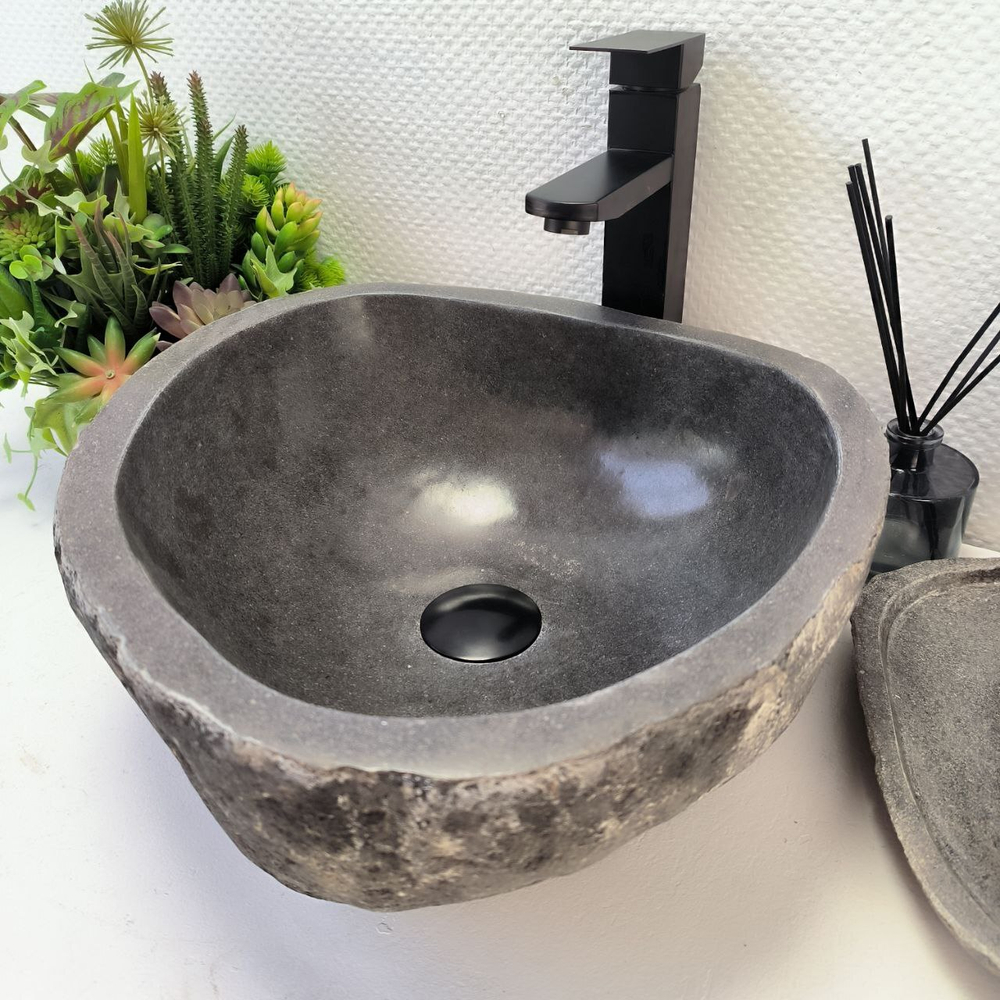 Раковина из речного камня RS-64111 (40*38*15) 0122
