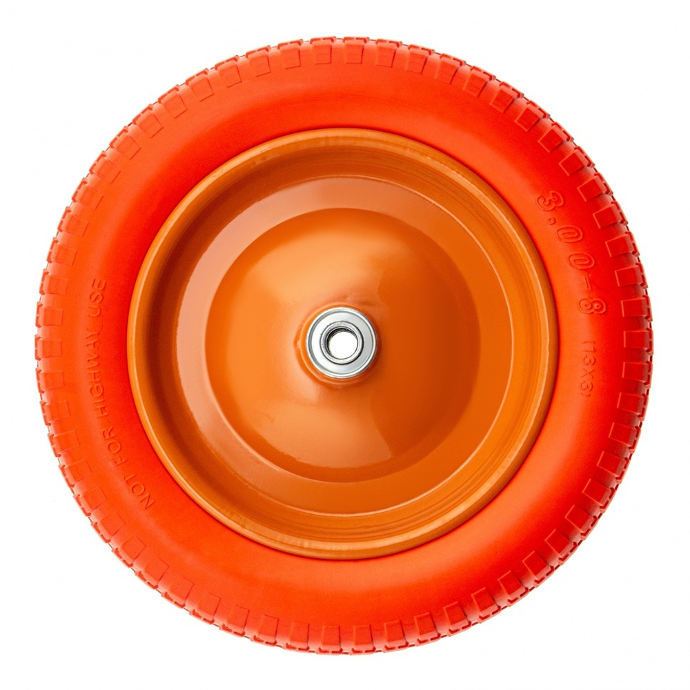 Колесо полиуретановое 3.00-8, длина оси 90 мм, подшипник 16 мм Palisad