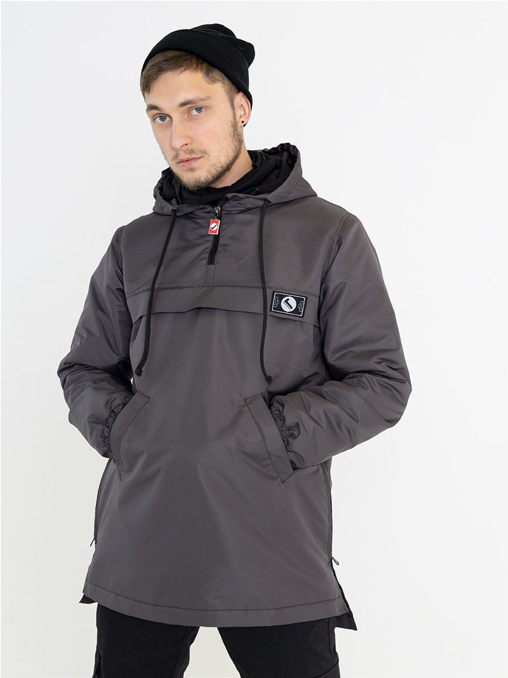 Анорак утепленный удлиненный мужской серый Город Горький