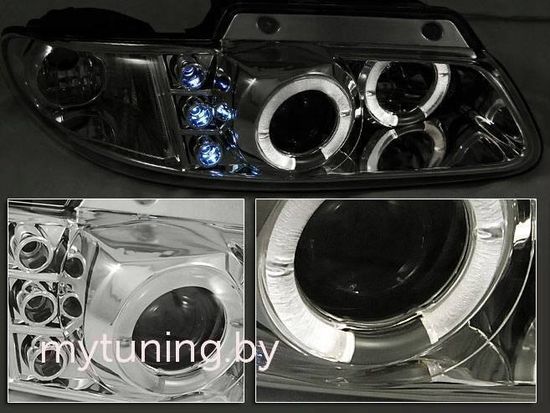 Передние фары angel eyes chrome для Chrysler Voyager / Dodge Caravan