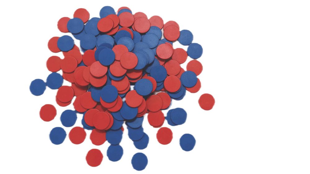 Фишки счетные 2х цветные (Красно-синие, 25 мм., 200 шт.)
