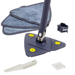 Швабра с отжимным механизмом (L-130см, орснование 27х27х27см) WMC TOOLS WMC-TRI1(BLUE)