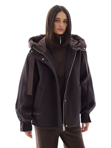 Шоколадная куртка с вязаными вставками