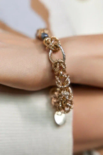 HMG 1192 Gl/Bl Браслет с синим горным хрусталем арт.1390