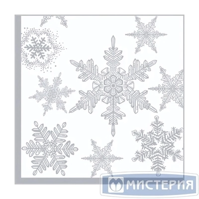 Салфетки бумажные 33*33 Арт Букет Снегопад. Серебро, 3 сл., 20л