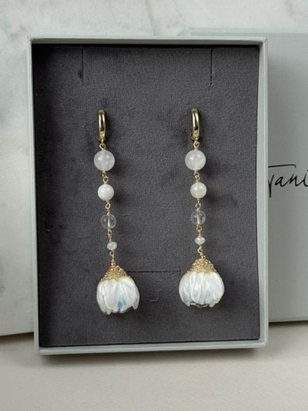 Серьги БУТОНЫ Лунная призма