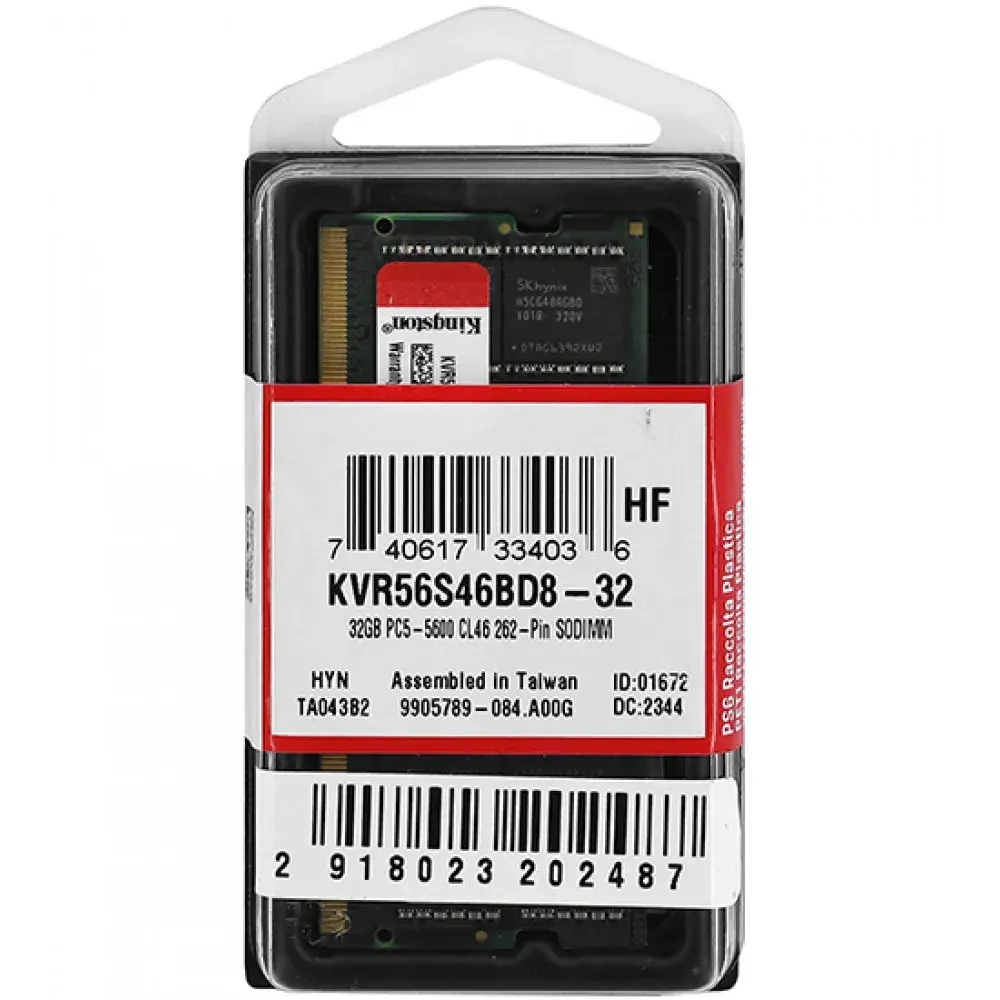 Модуль памяти Kingston KVR56S46BD8-32 DDR5 SODIMM 32Gb 5600MHz CL46