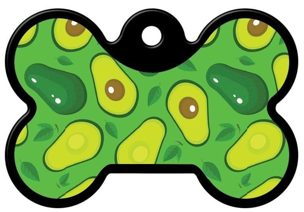 Адресник WAUDOG Smart ID с QR-паспортом, кость, с рисунком "Авокадо", 31х21 мм, черный Адресник WAUDOG Smart ID с QR-паспортом, кость, с рисунком "Авокадо", 31х21 мм, черный