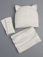 Шапка для девочки осенняя с митенками и снудом