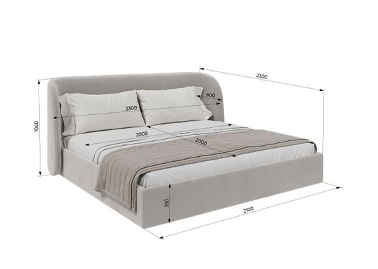 Кровать двуспальная Classic 200 см (розовый, велюр)