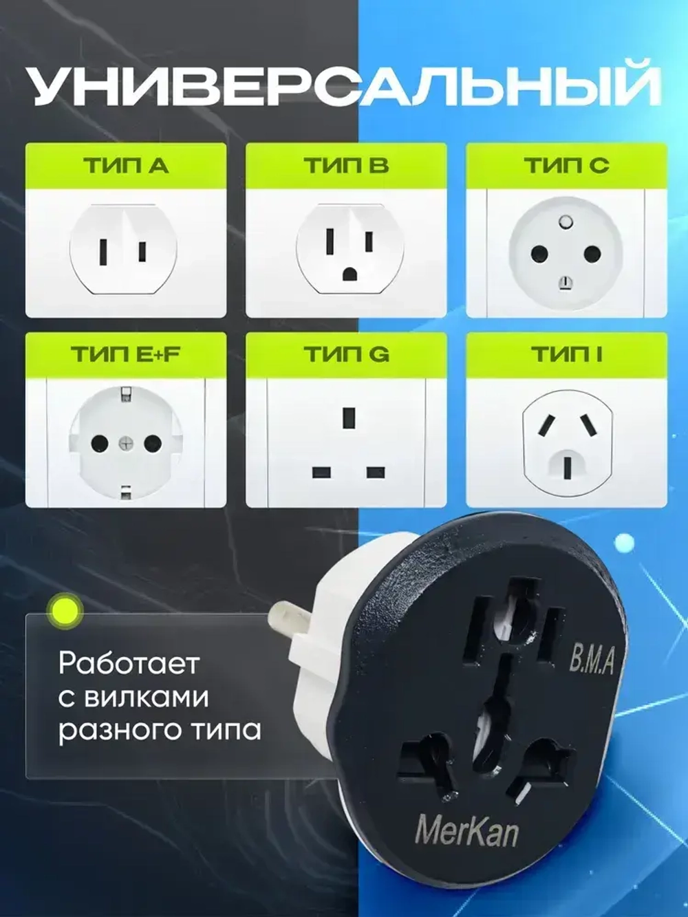 Переходник с китайской вилки, сетевой евро переходник, универсальный адаптер на евровилку с заземлением для подключения устройств со штекером UK/US/CN