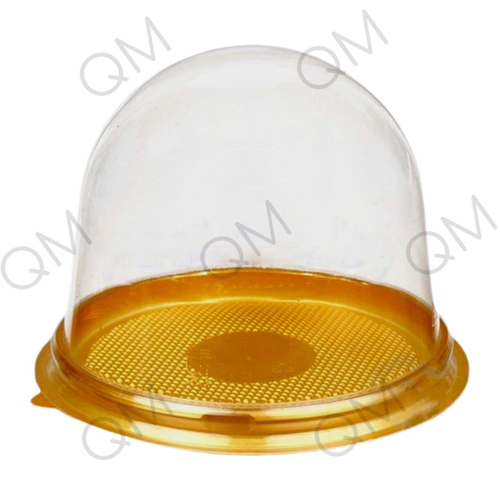 Упаковка купольной формы ПЭТ 110*82 мм (Золотым дном) (крышка+дно), 390шт