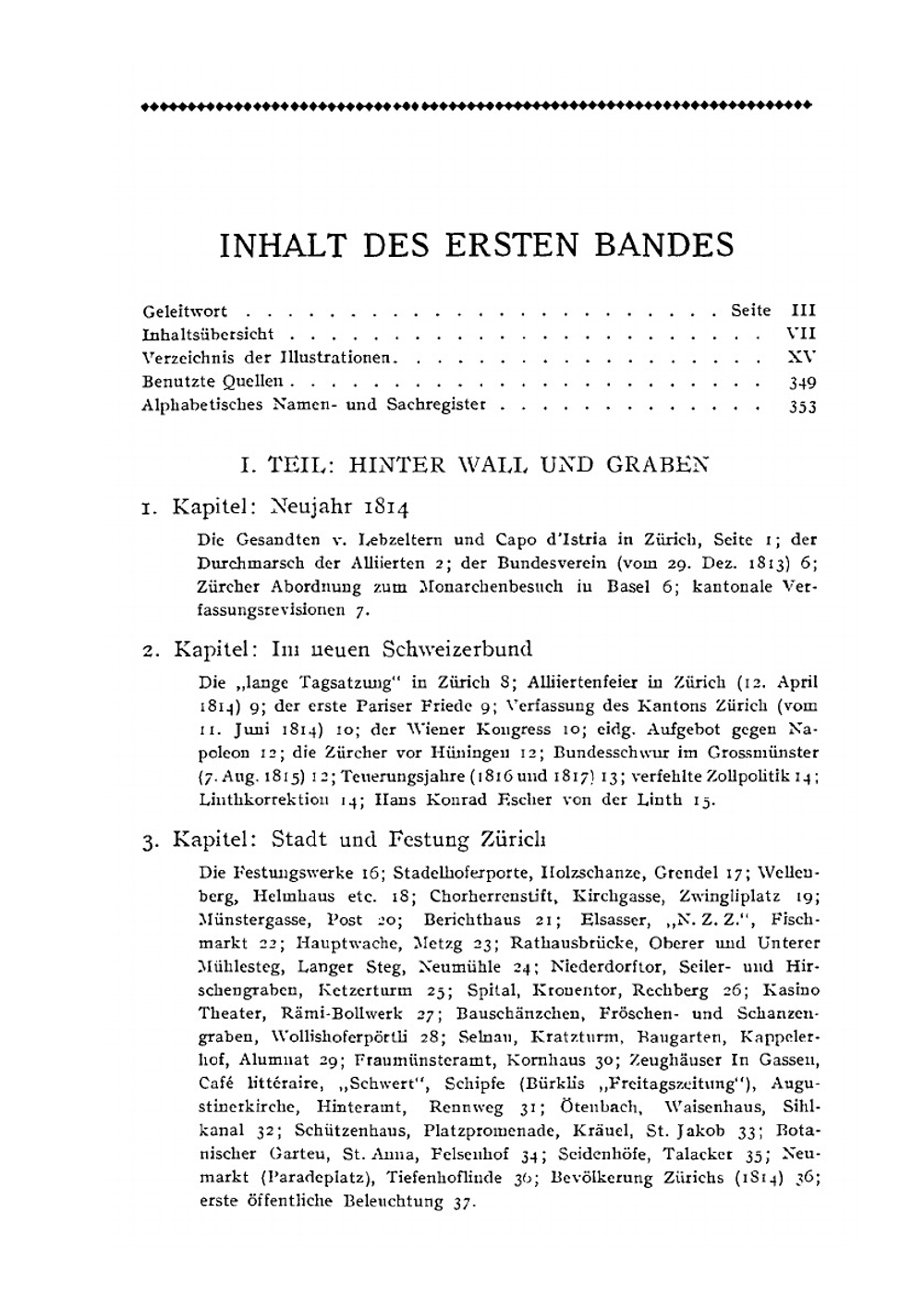 Hundert Jahre. Bilder aus der Geschichte der Stadt Zürich in der Zeit von 1814-1914. Band 1 | S. Zurlinden