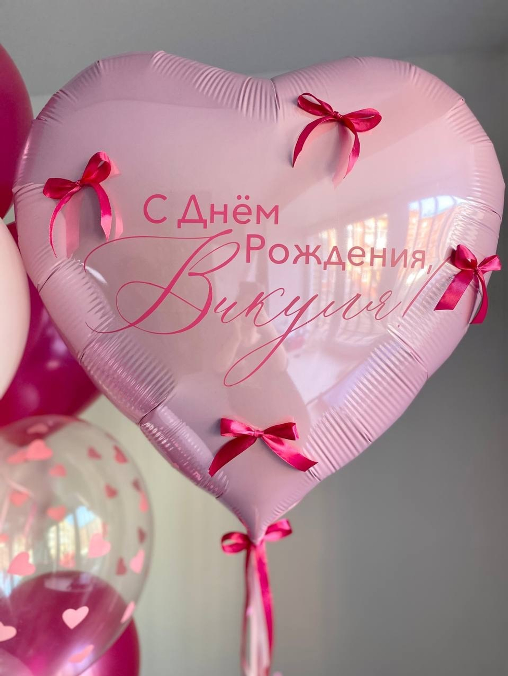 Воздушные шары с бантиками для девочки №3114