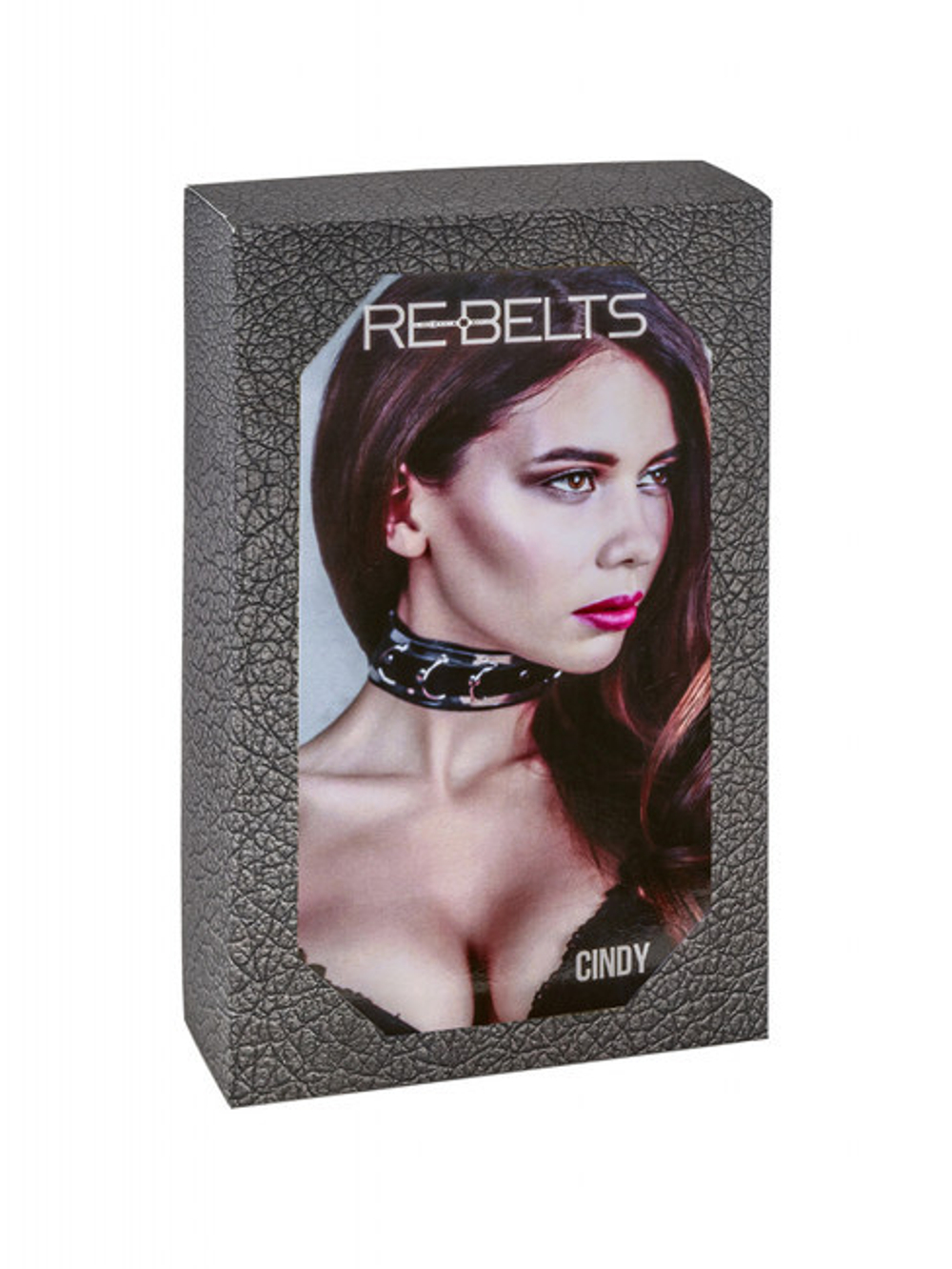 Ошейник черный с зеркальным элементом Cindy Black ( черный ) (Цвет: черный с зеркальным)