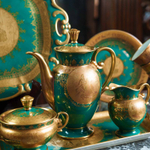 Кофейный сервиз на 6 персон «Богемский изумруд»