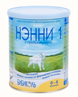 НЭННИ 1 с пребиотиками Адаптированная сухая молочная смесь на основе козьего молока от 0 до 6 месяцев жесть 400г 1/12