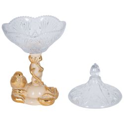 Сахарница стеклянная с крышкой Зарничка Свитти Айвори