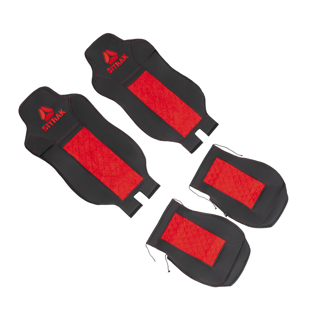 Чехлы Sitrak MAX; SITRAK C7H с 2024 г (экокожа, черный, красная вставка)