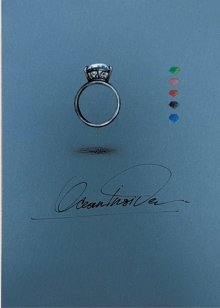 Кольцо "Мама" с фианитом