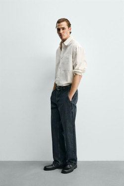 ZARA ДЖИНСОВЫЕ БРЮКИ ЧИНОС, СИНИЙ