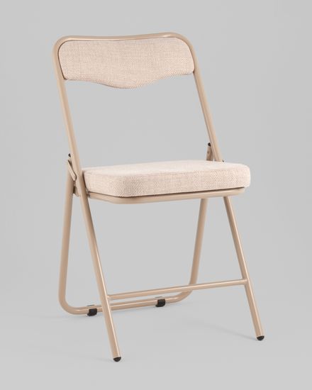 Стул складной Джонни рогожка бежевая каркас бежевый