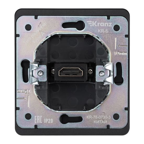 Розетка ROUND HDMI с/у оникс KRANZ