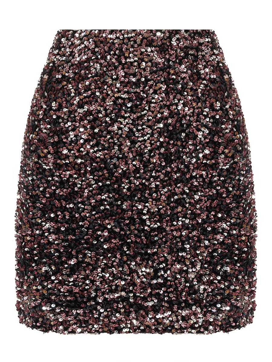 Юбка из пайеток мини розовая