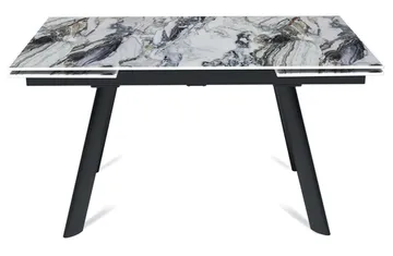 Стол "СТОУН" 140-220, керамика Cold Jade глянцевый , опоры черный муар