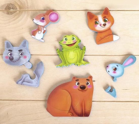 Сказка-пазлы с декорациями "Кукольный театр: Репка", по методике Монтессори