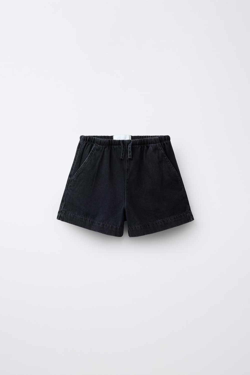 ZARA ДЖИНСОВЫЕ ШОРТЫ, ЧЕРНЫЙ