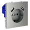 Розетка встраиваемая VOLTUM S70 с заземлением и защитными шторками, 16А, с USB, A+A, (сталь) vls040405