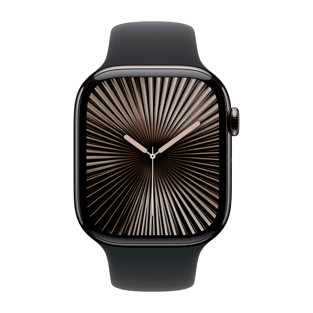 Умные часы Apple Watch Series 10 GPS + Cellular, 46mm, Slate Titanium Case with Sport Band S/M, Black (Черный)