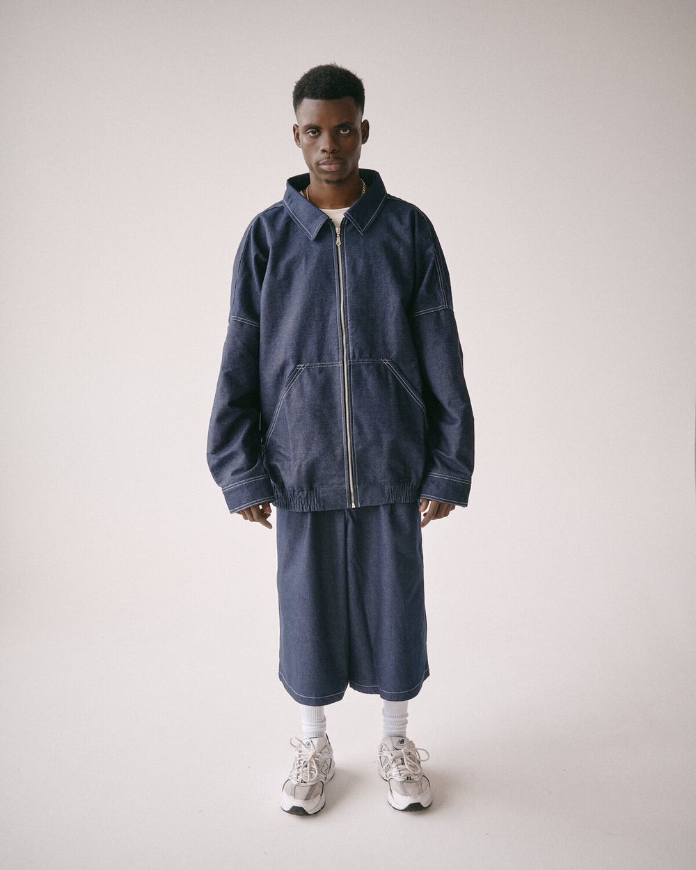 Шорты One Two Baggy Bermuda Denim темно-синие